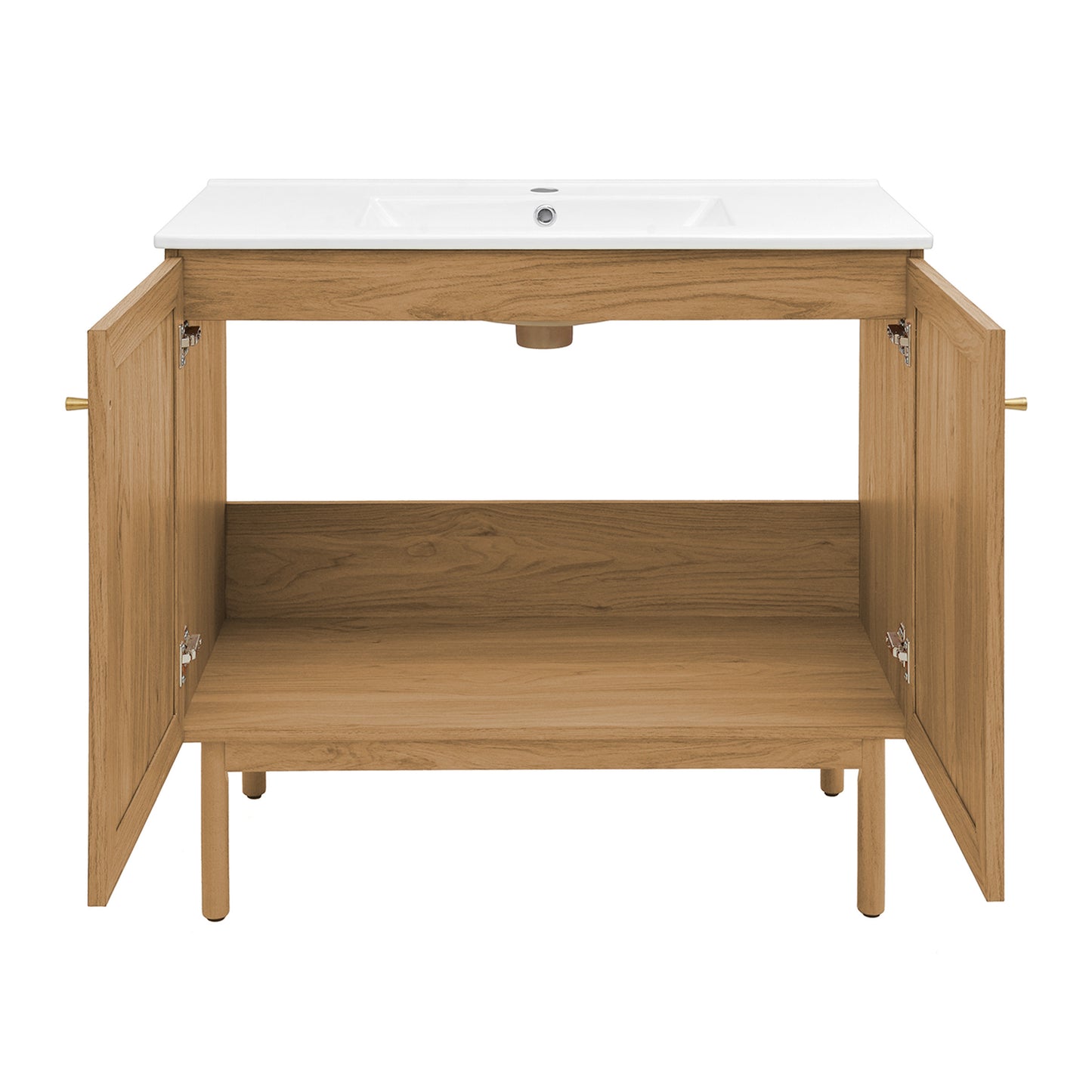 Swiss Madison, Classe 36" Freestanding Bathroom Vanity in Golden Oak with Sink Top
