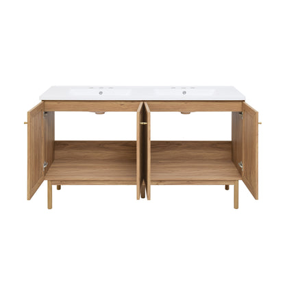 Swiss Madison Classe 60-inch freestanding bathroom vanity in Golden Oak — view 9