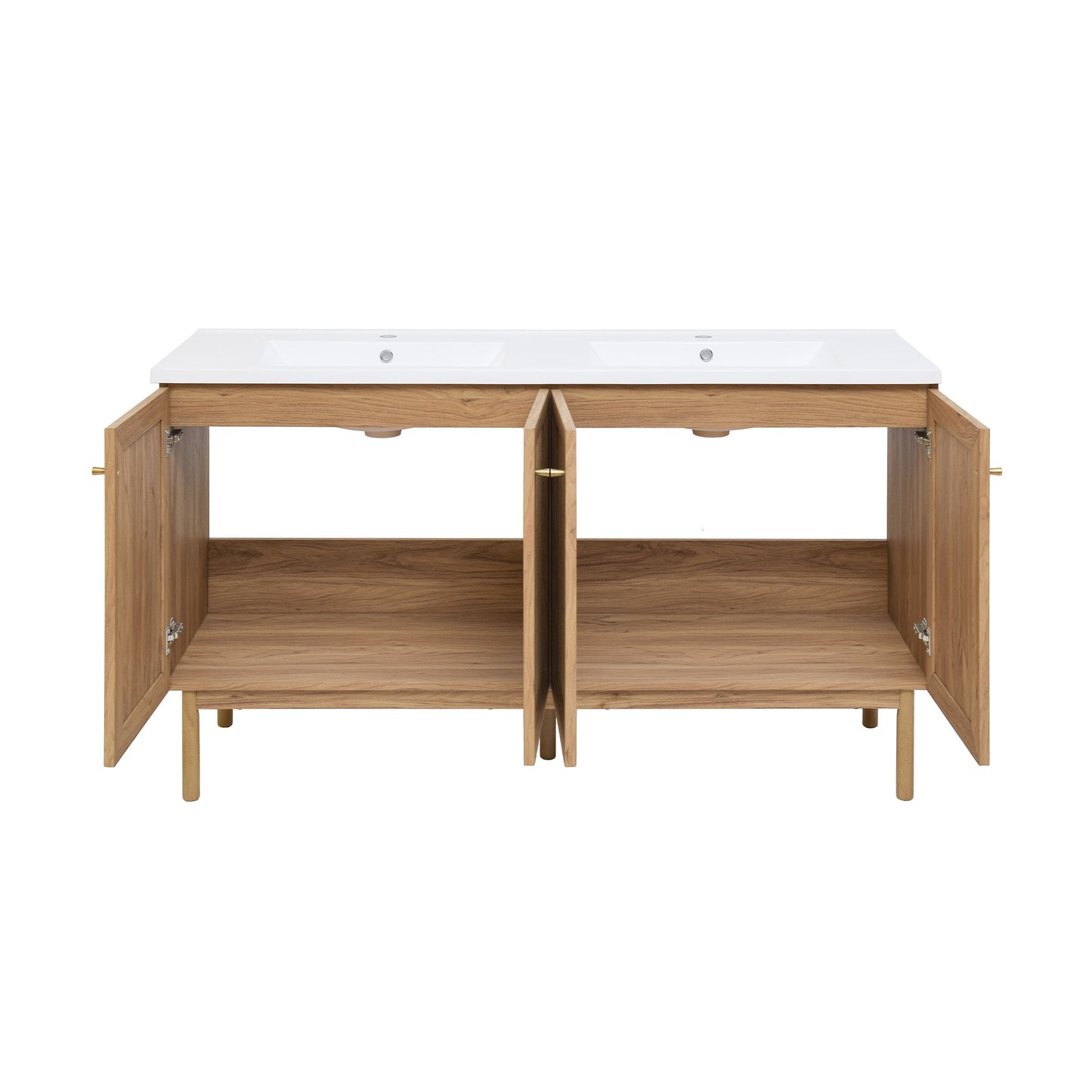 Swiss Madison Classe 60-inch freestanding bathroom vanity in Golden Oak — view 11
