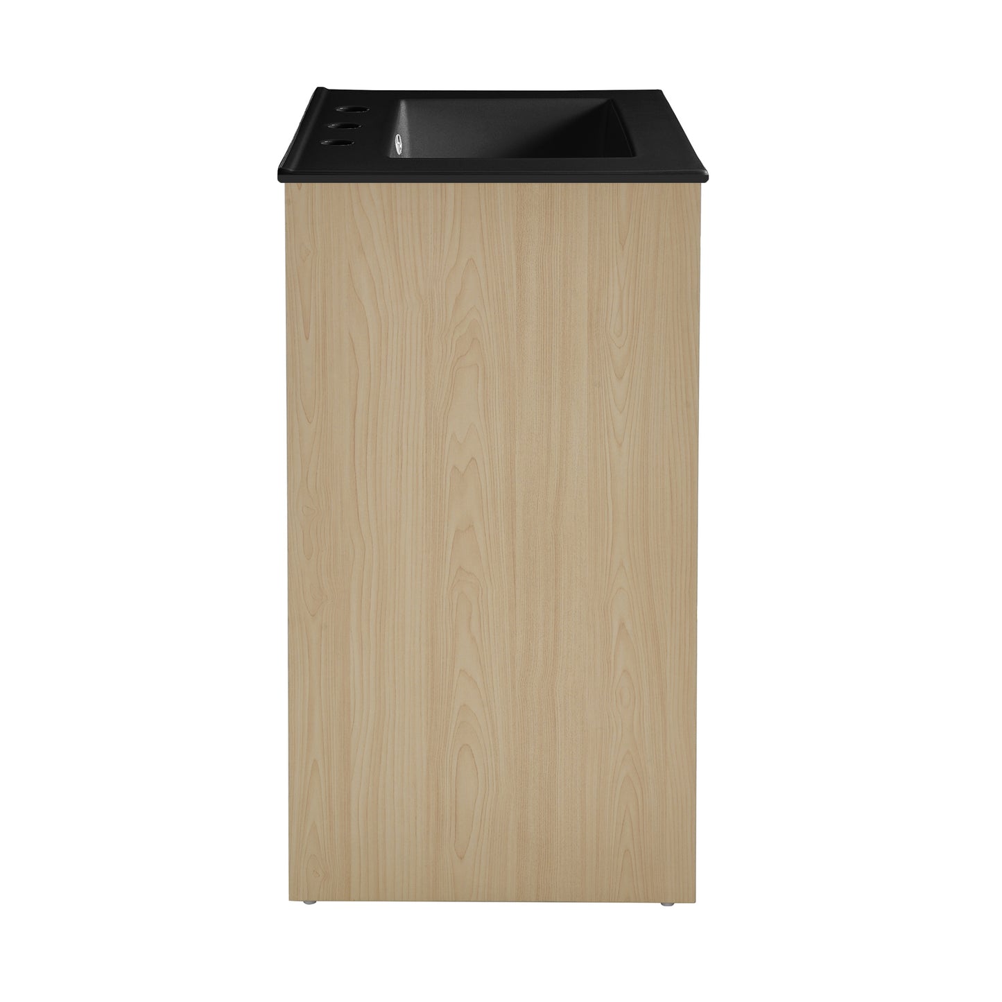 Swiss Madison, Virage 24 in. Brown Oak Bathroom Vanity With Black, 3-Hole Ceramic Sink Top