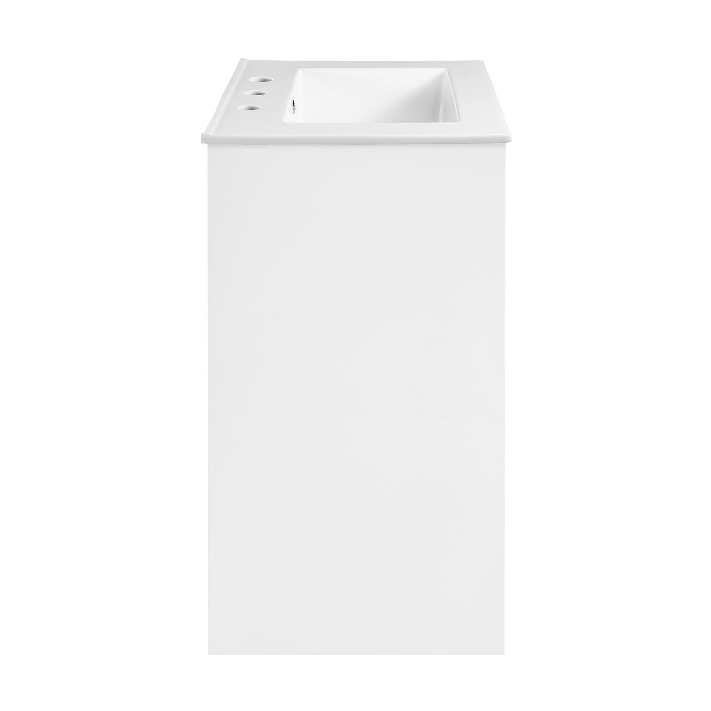 Swiss Madison, Virage 24 in. White Bathroom Vanity With White, 3-Hole Ceramic Sink Top