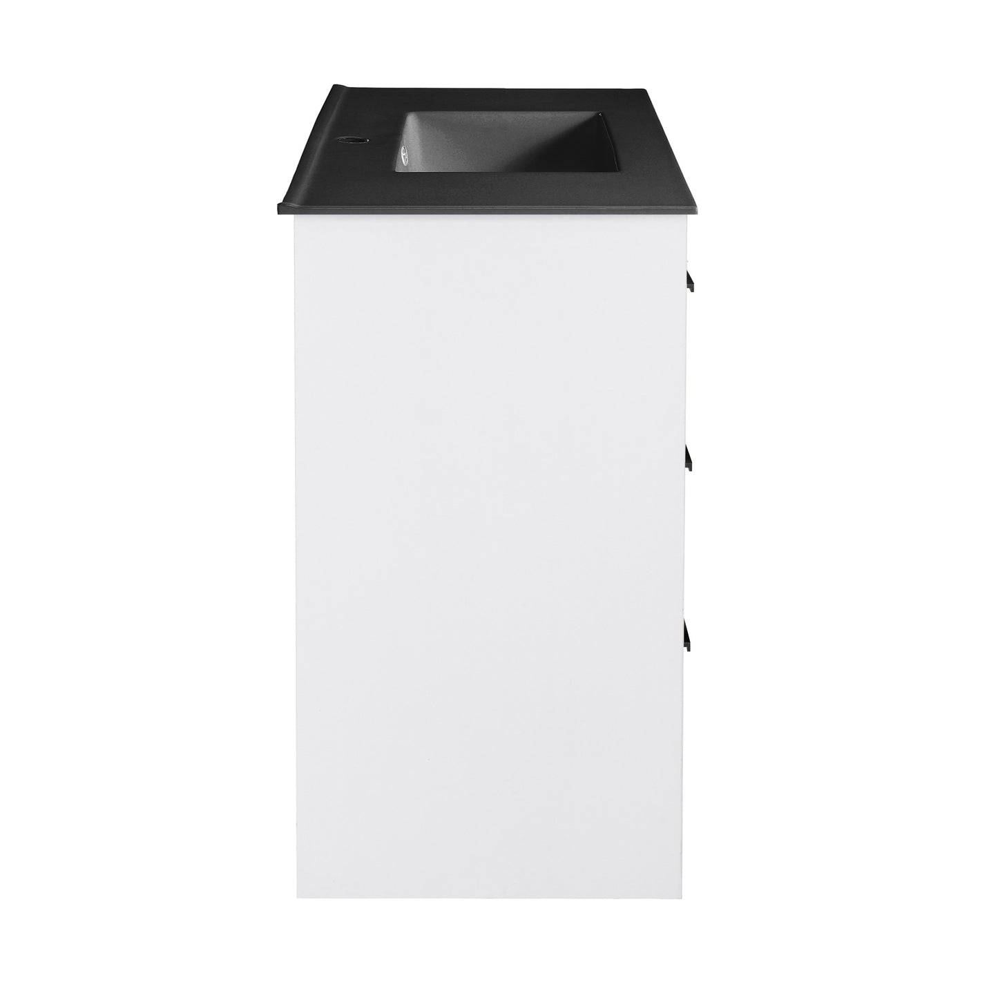 Swiss Madison, Virage 36 in. White Bathroom Vanity With Black Ceramic Sink Top
