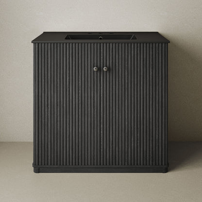 Swiss Madison Lafayette 36-inch freestanding bathroom vanity in Black Oak — view 5