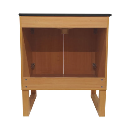 Swiss Madison, Arles 30 in. Natural Oak Bathroom Vanity With Black, 3-Hole Ceramic Sink Top