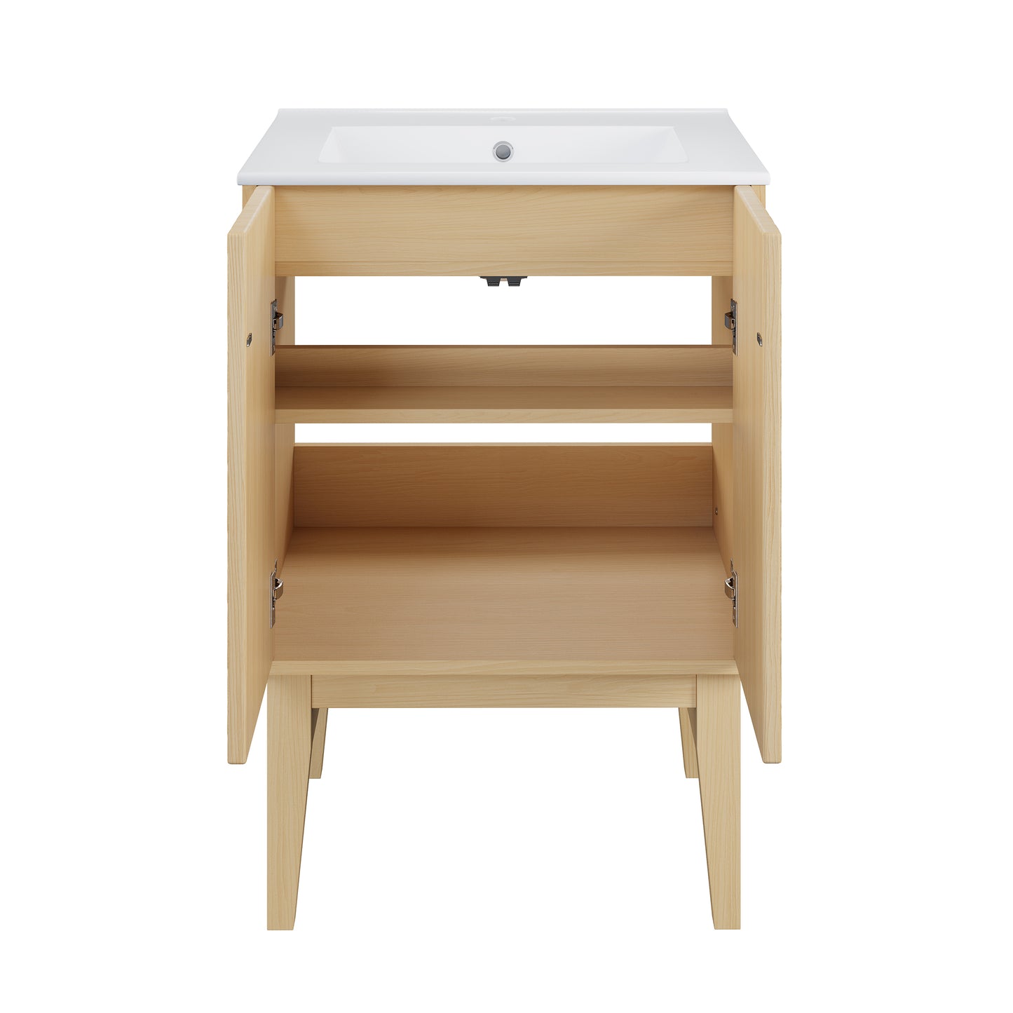 Swiss Madison, Bosse 24" Freestanding Bathroom Vanity in Natural Oak with Sink Top