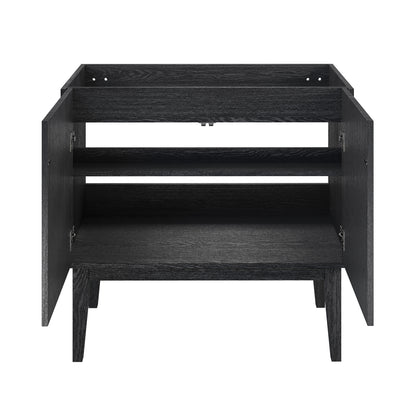 Swiss Madison, Bosse 36" Freestanding Bathroom Vanity Cabinet without Top in Black Oak