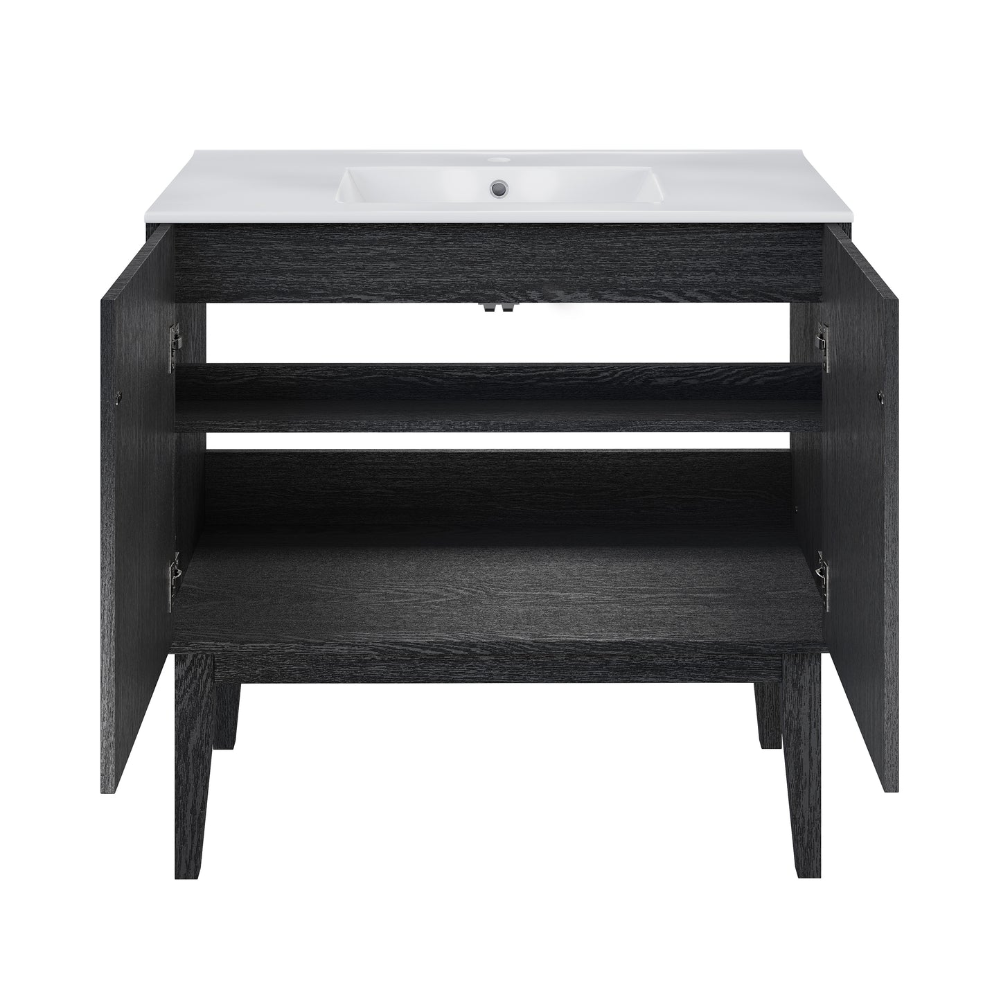 Swiss Madison Bosse 36-inch freestanding bathroom vanity in Black Oak — view 9