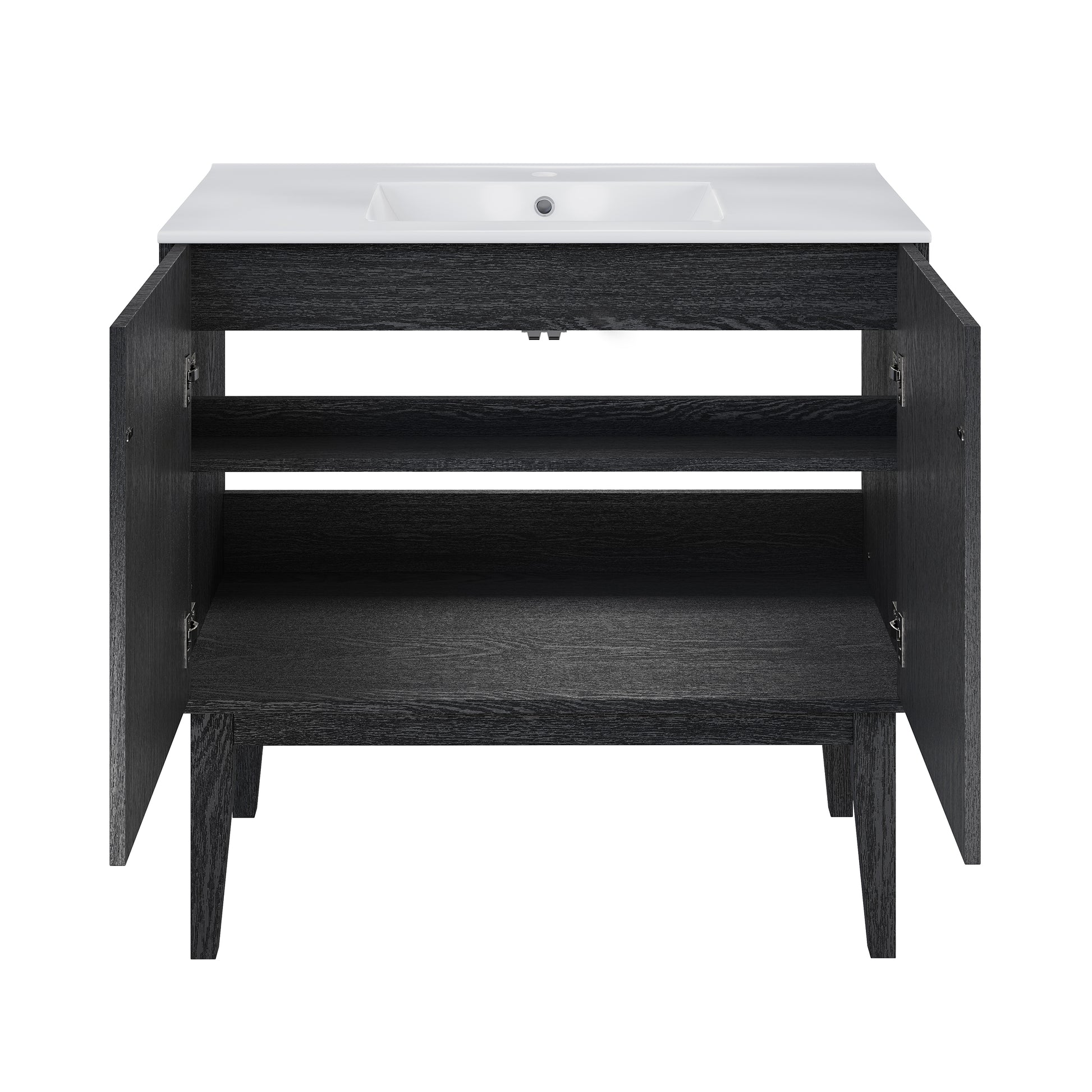Swiss Madison Bosse 36-inch freestanding bathroom vanity in Black Oak — view 9