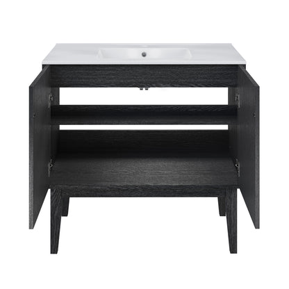 Swiss Madison Bosse 36-inch freestanding bathroom vanity in Black Oak — view 9