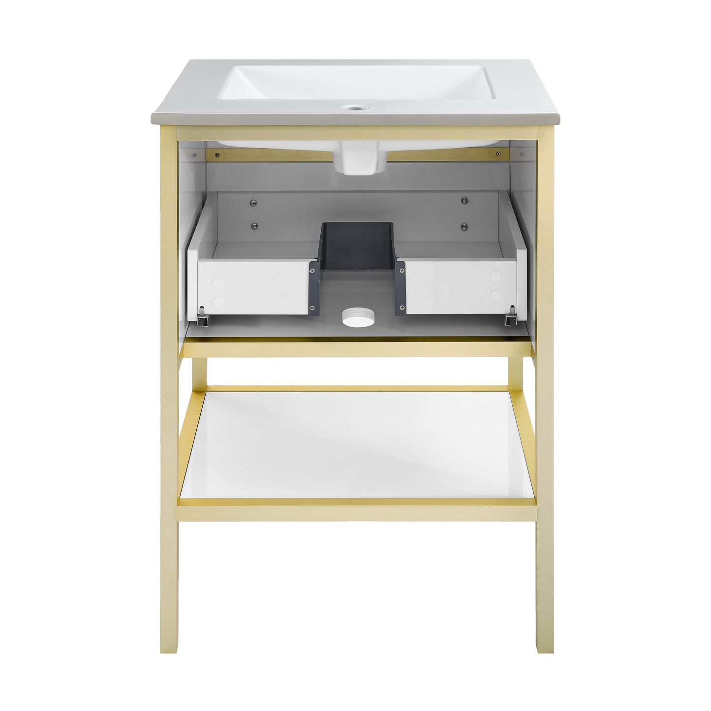 Swiss Madison, Cache 24" Freestanding Bathroom Vanity in White with Sink Top
