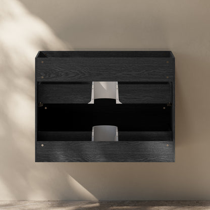 Swiss Madison, Liberte 30" Wall-Mounted Bathroom Vanity Cabinet without Top in Black Oak