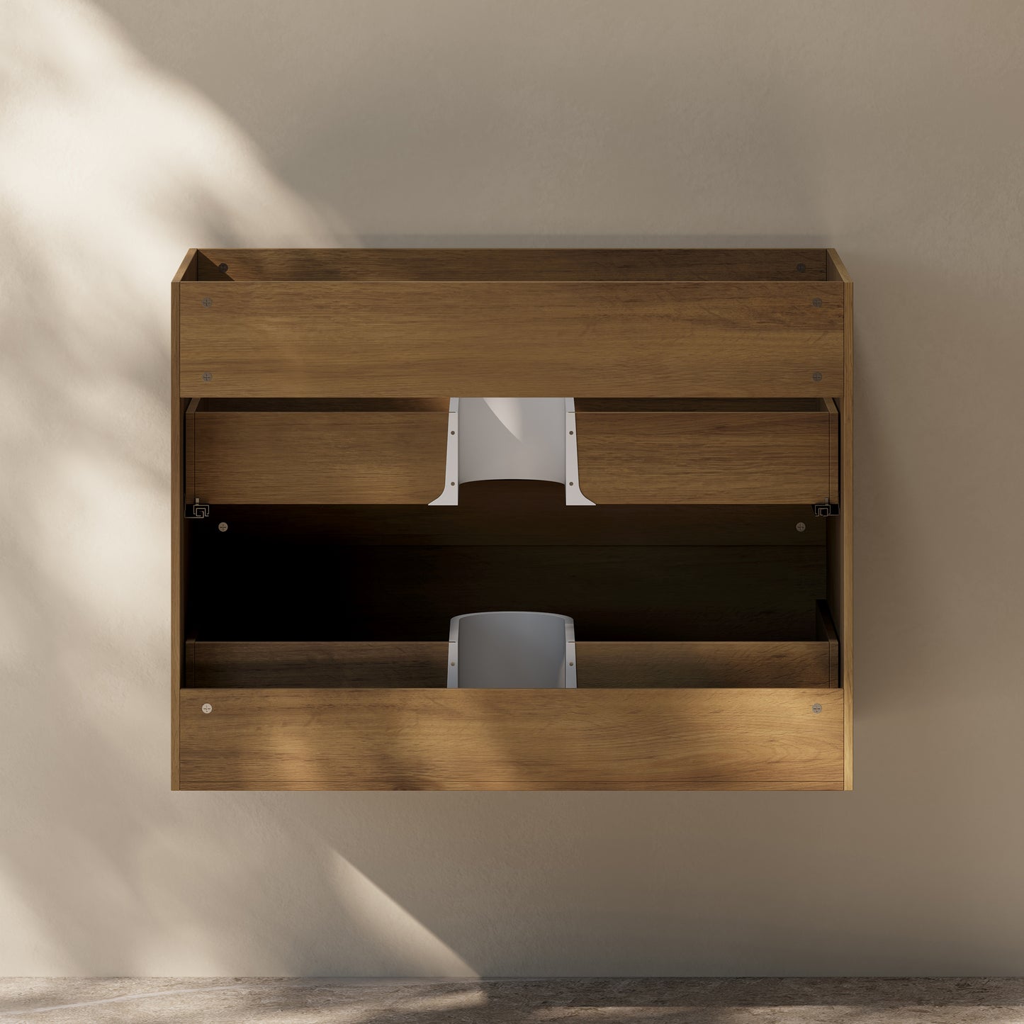 Swiss Madison, Liberte 30" Wall-Mounted Bathroom Vanity Cabinet without Top in Brown Oak