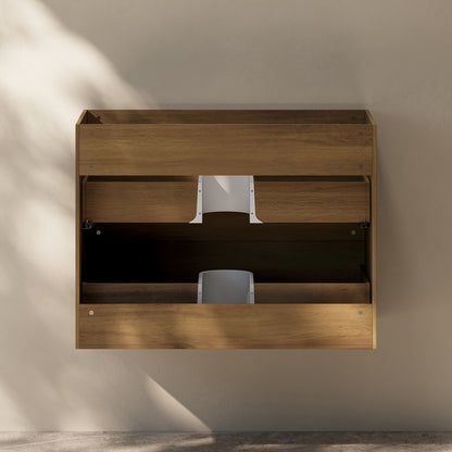 Swiss Madison, Liberte 30" Wall-Mounted Bathroom Vanity Cabinet without Top in Brown Oak