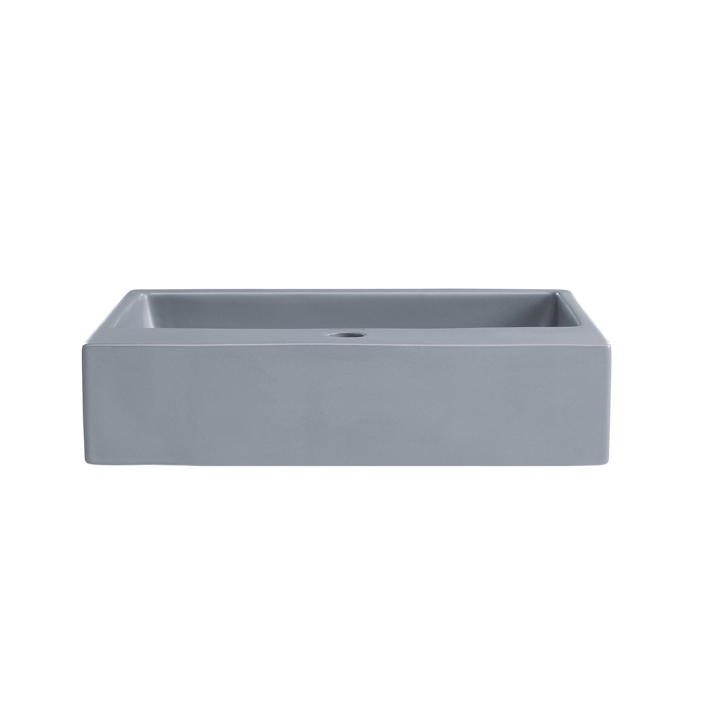 Swiss Madison, Claire 20"  Rectangle Ceramic Vessel Sink in Matte Grey