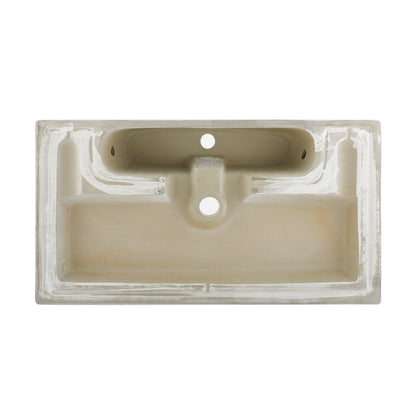 Swiss Madison, Voltaire Wide Rectangle Vessel Sink in Static Marble