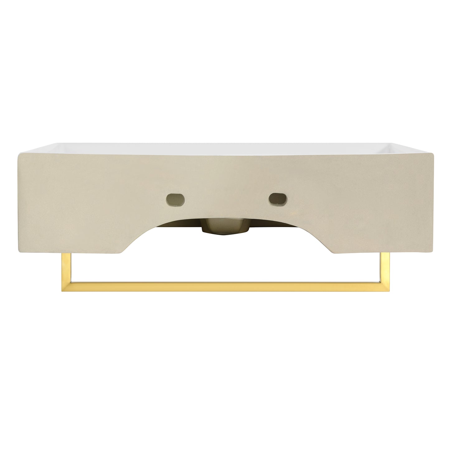 Swiss Madison, Claire 22" Wall-Mount Bathroom Sink with Brushed Gold Towel Bar