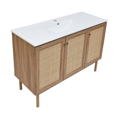 Swiss Madison Classe 48-inch freestanding bathroom vanity in Golden Oak — view 6