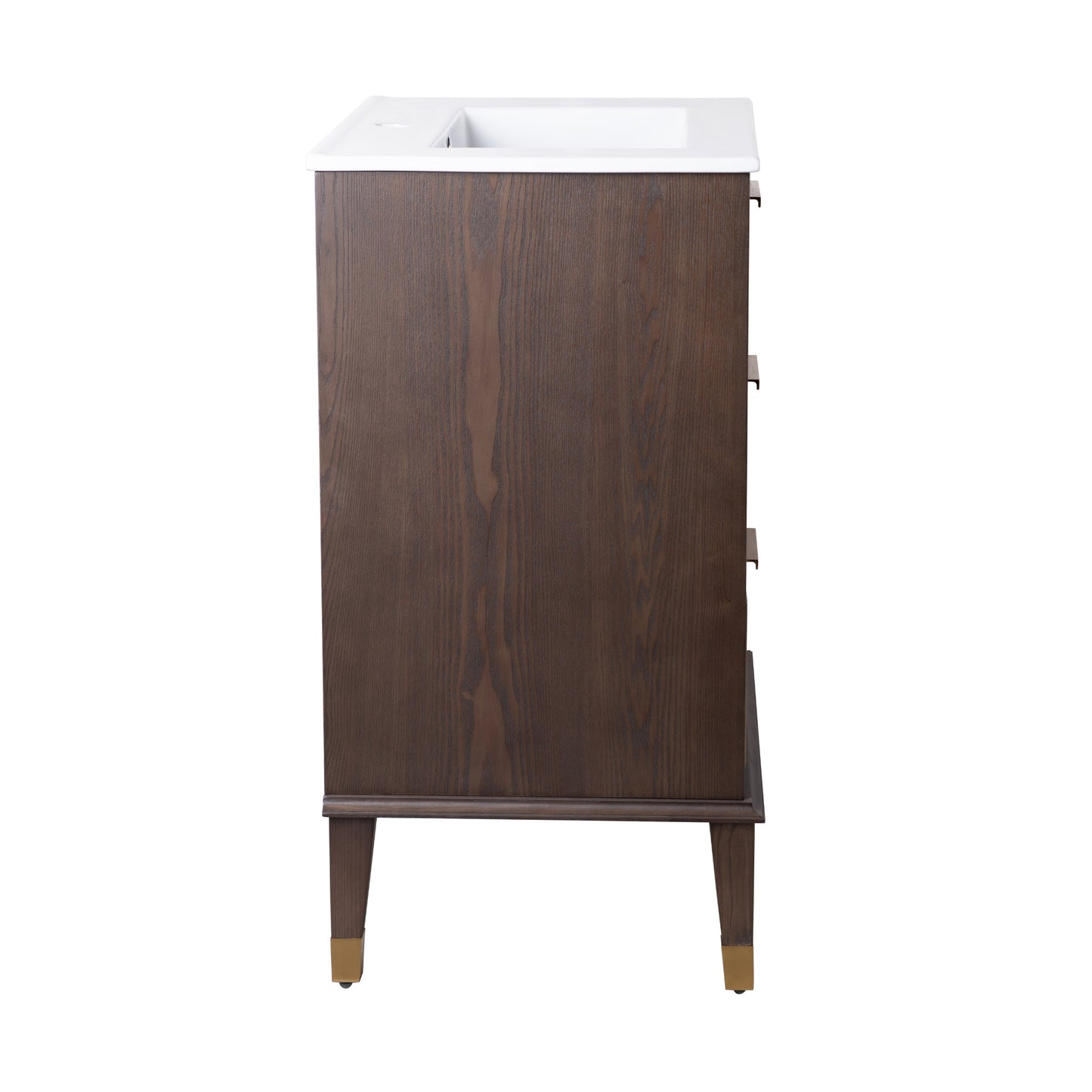 Swiss Madison, Hugo 24" Freestanding Bathroom Vanity in Brown Oak with Sink Top