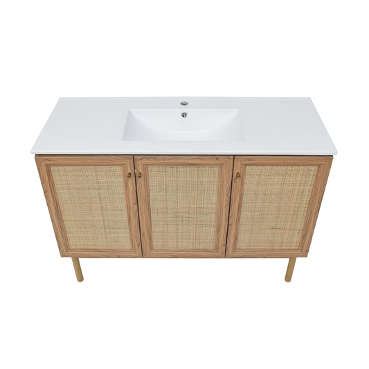 Swiss Madison Classe 48-inch freestanding bathroom vanity in Golden Oak