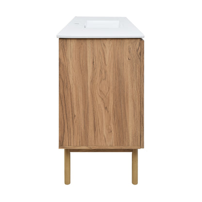 Swiss Madison Classe 48-inch freestanding bathroom vanity in Golden Oak — view 2