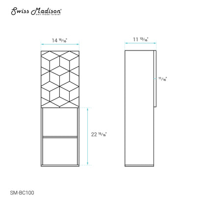 Swiss Madison, Annecy 15" W x 46" H x 12" D  Linen Cabinet in Phantom Black