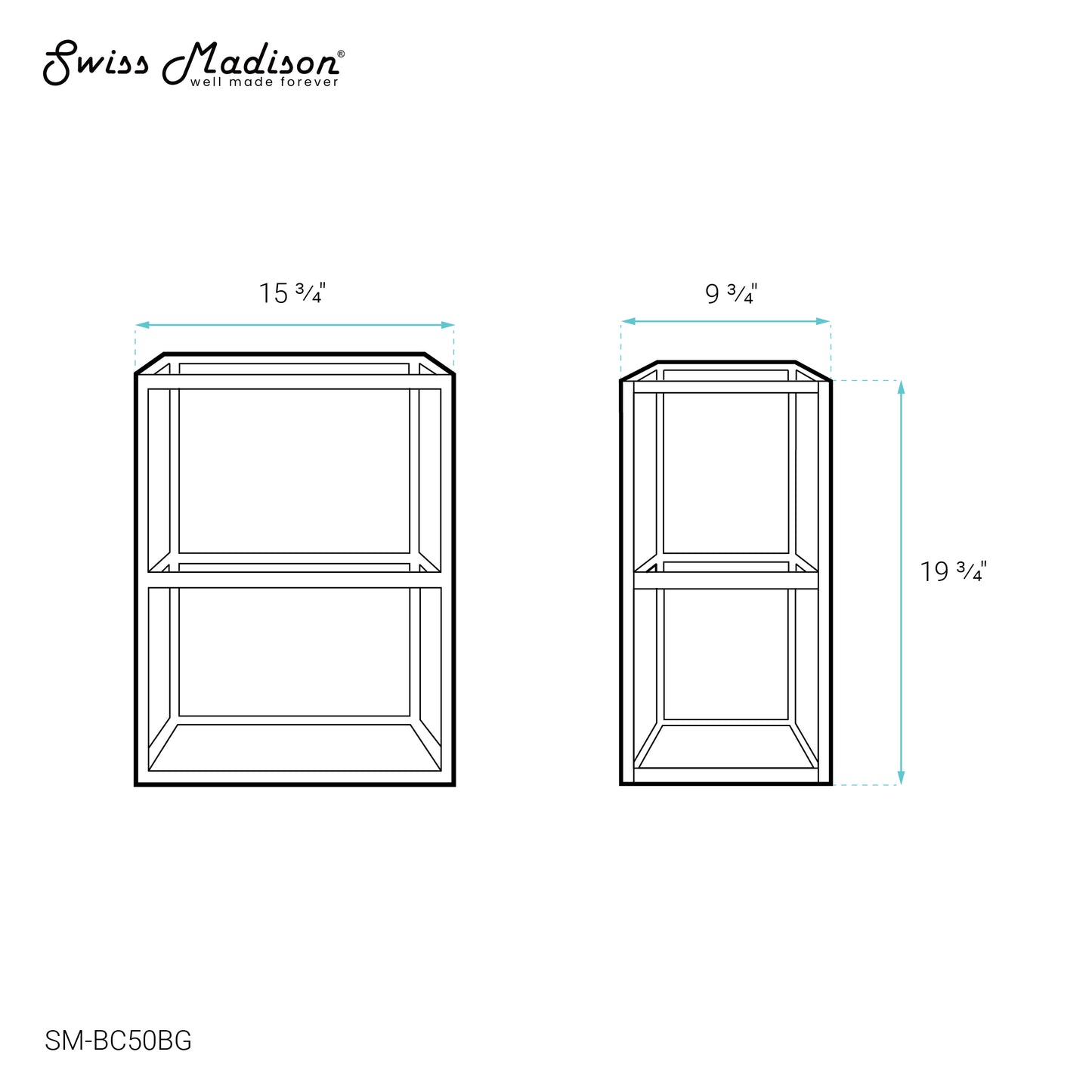 Swiss Madison, Pierre 16"x20"x10" Wall-Mounted Linen Cabinet in Brushed Gold
