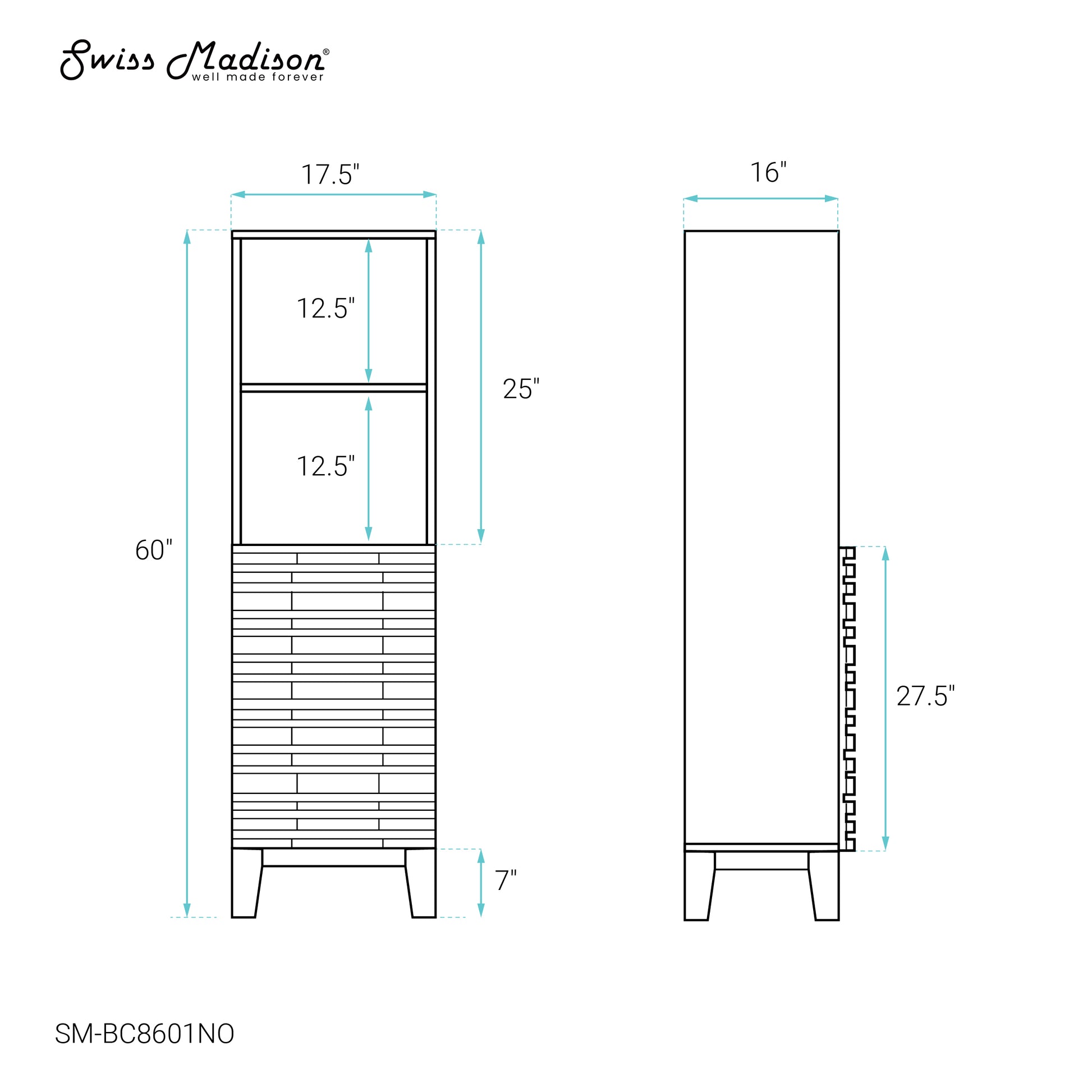 Swiss Madison Cascade freestanding bathroom vanity in Natural Oak — view 10