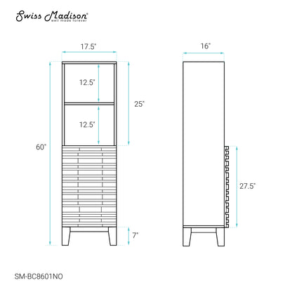 Swiss Madison Cascade freestanding bathroom vanity in Natural Oak — view 10