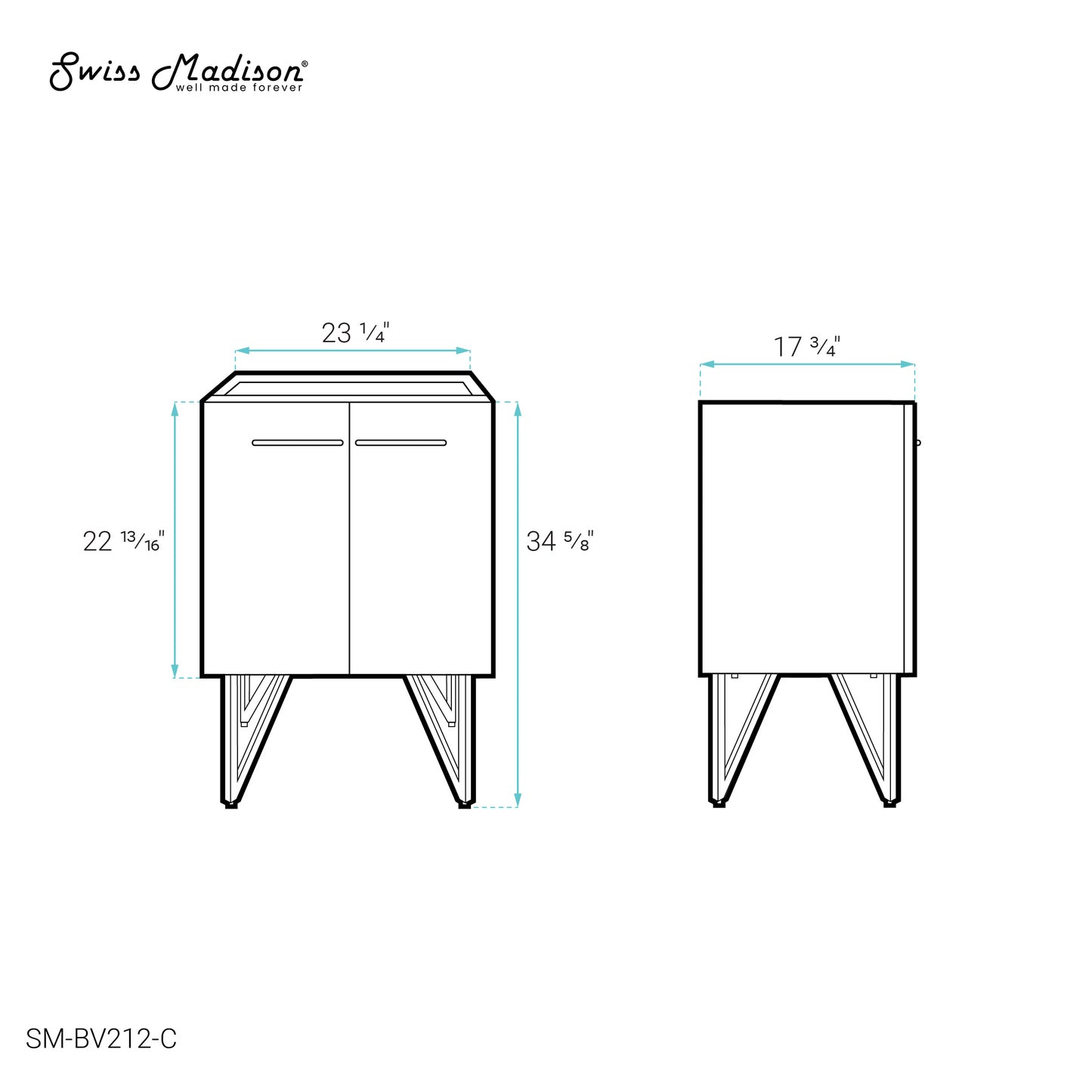 Swiss Madison, Annecy 24 Bathroom Vanity Cabinet Only (SM-BV212)