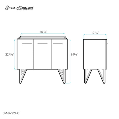 Swiss Madison, Annecy 48 Black Walnut Bathroom Vanity Cabinet Only (SM-BV224)