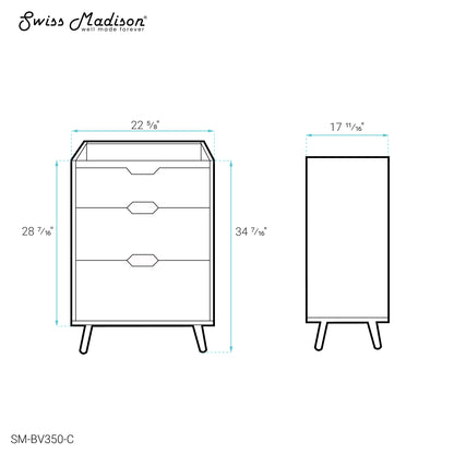 Swiss Madison, Brusque 24 Bathroom Vanity in White Oak -Cabinet Only (SM-BV350)