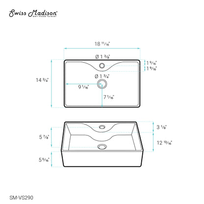 Swiss Madison, Rennes 24" Reclaimed Wood Vanity in Walnut with Slate Countertop and Single Hole Vessel Sink