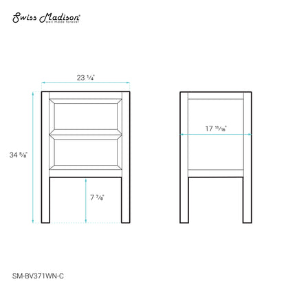 Swiss Madison, Nadar 24" Bathroom Vanity in Walnut Cabinet Only