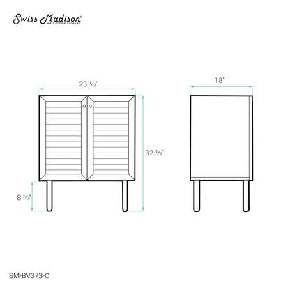 Swiss Madison, Bron 24" Freestanding Bathroom Vanity Cabinet without Top in Golden Oak