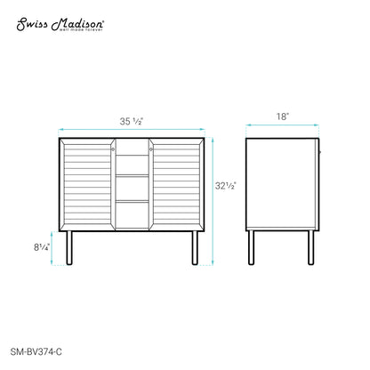 Swiss Madison Bron 36-inch freestanding bathroom vanity in Golden Oak — view 6