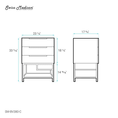 Swiss Madison, Carre 24" Bathroom Vanity - Cabinet Only