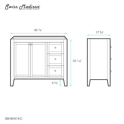 Swiss Madison, Cannes 48" Bathroom Vanity Cabinet Only (SM-BV414)