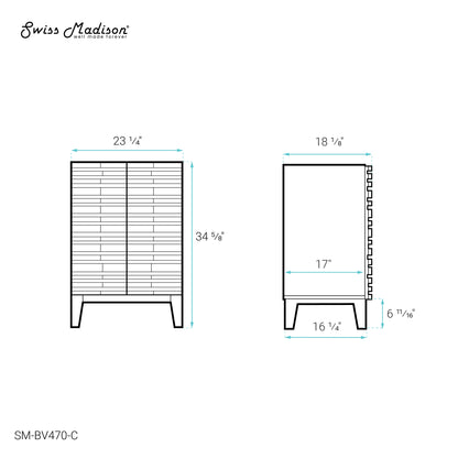 Swiss Madison, Cascade 24" Bathroom Vanity in Natural Oak - Cabinet