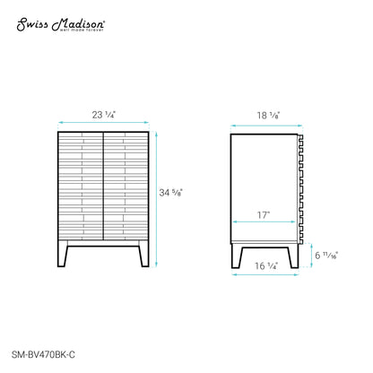 Swiss Madison, Cascade 24'' Bathroom Vanity in Brown Oak - Cabinet