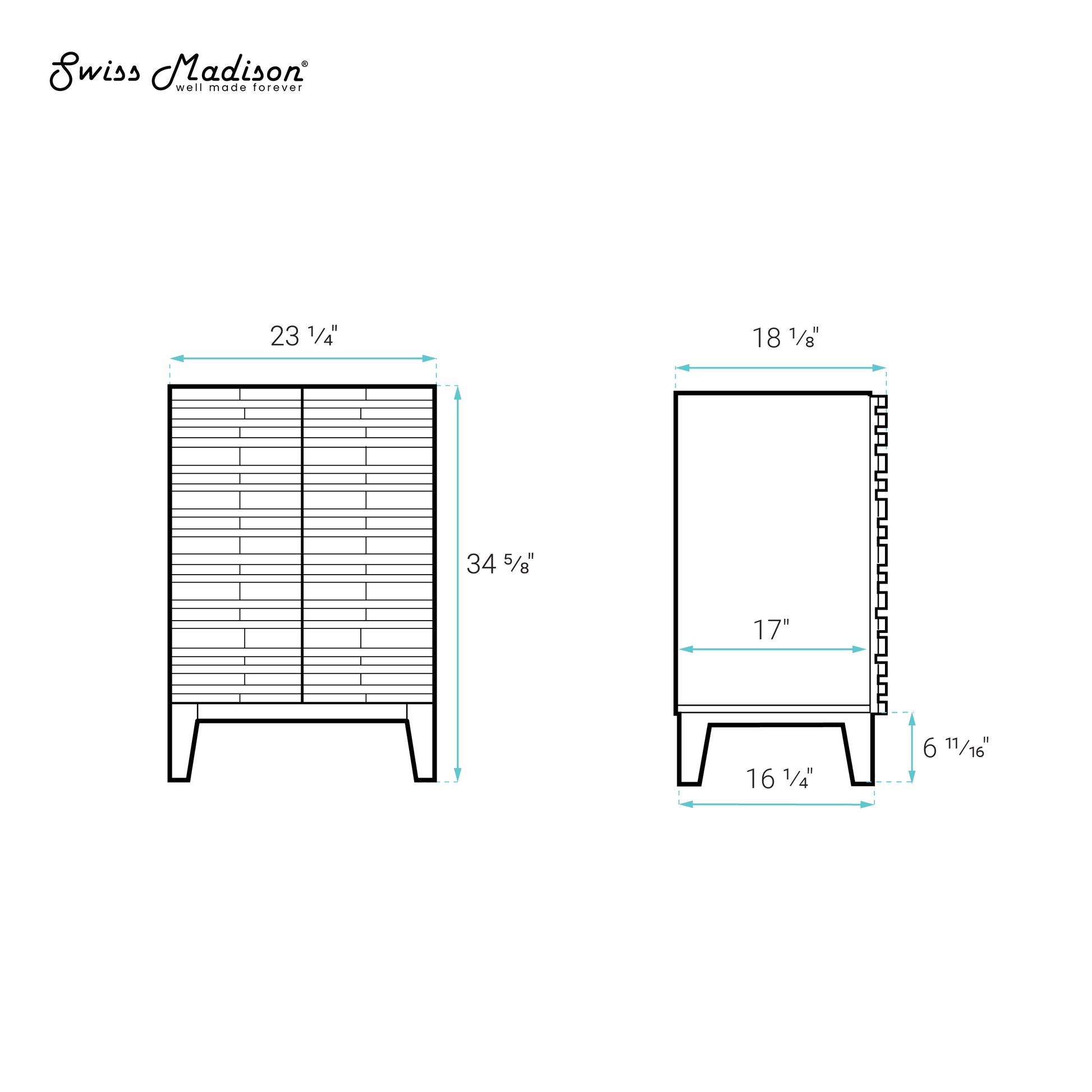 Swiss Madison Cascade 24-inch freestanding bathroom vanity in Green Oak — view 6
