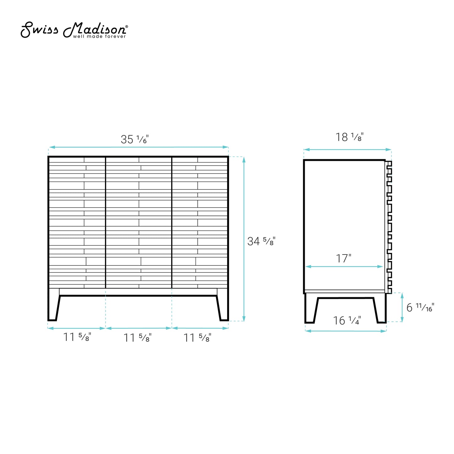 Swiss Madison Cascade 36-inch freestanding bathroom vanity in Green Oak — view 6