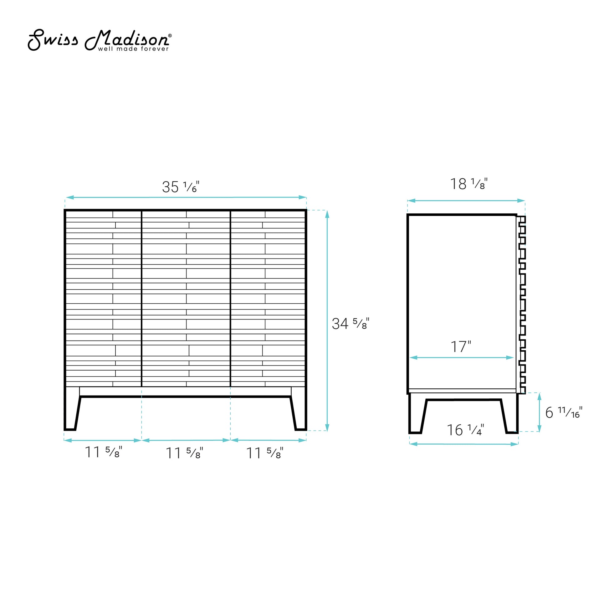 Swiss Madison Cascade 36-inch freestanding bathroom vanity in Green Oak — view 6