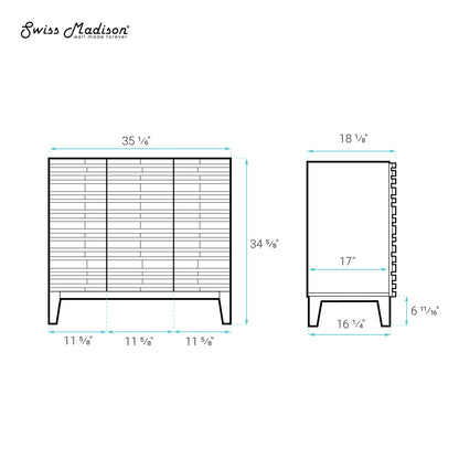 Swiss Madison Cascade 36-inch freestanding bathroom vanity in Green Oak — view 6