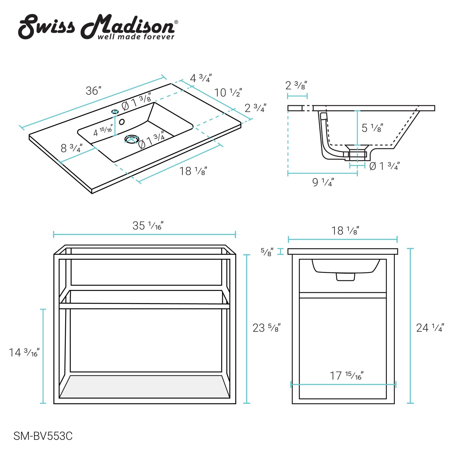 Swiss Madison Pierre bathroom vanity — view 11