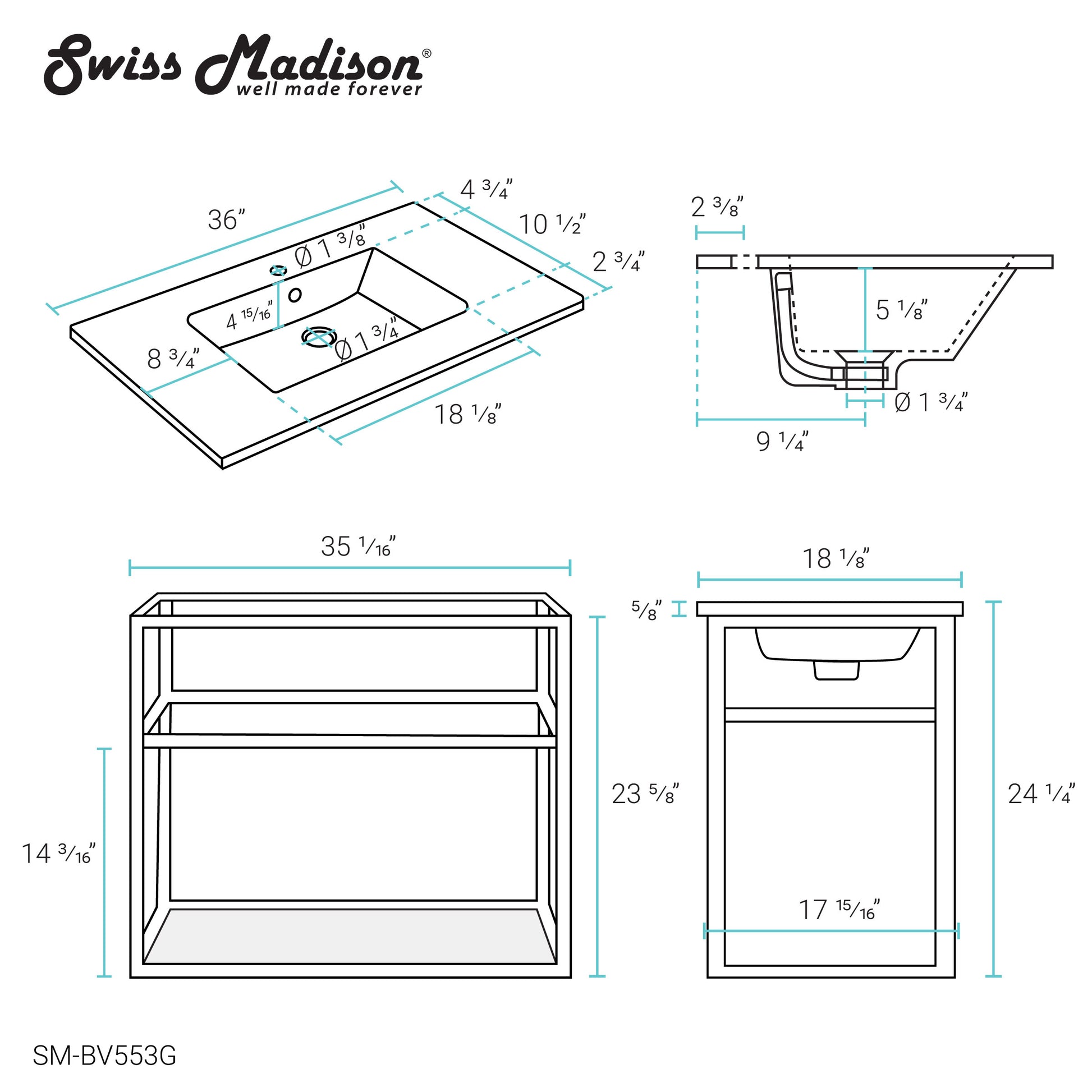 Swiss Madison Pierre bathroom vanity — view 11