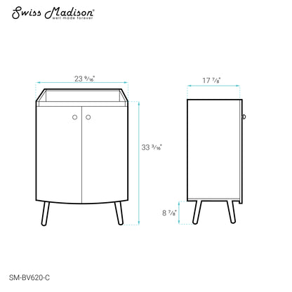Swiss Madison, Manoir 24 Bathroom Vanity in White Cabinet Only