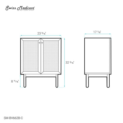 Swiss Madison, Classe 24" Bathroom Vanity in Black Cabinet Only