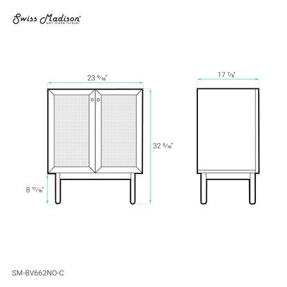 Swiss Madison, Classe 24" Freestanding Bathroom Vanity Cabinet without Top in Natural Oak