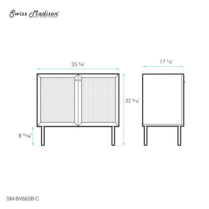 Swiss Madison, Classe 36" Bathroom Vanity in Black Cabinet Only