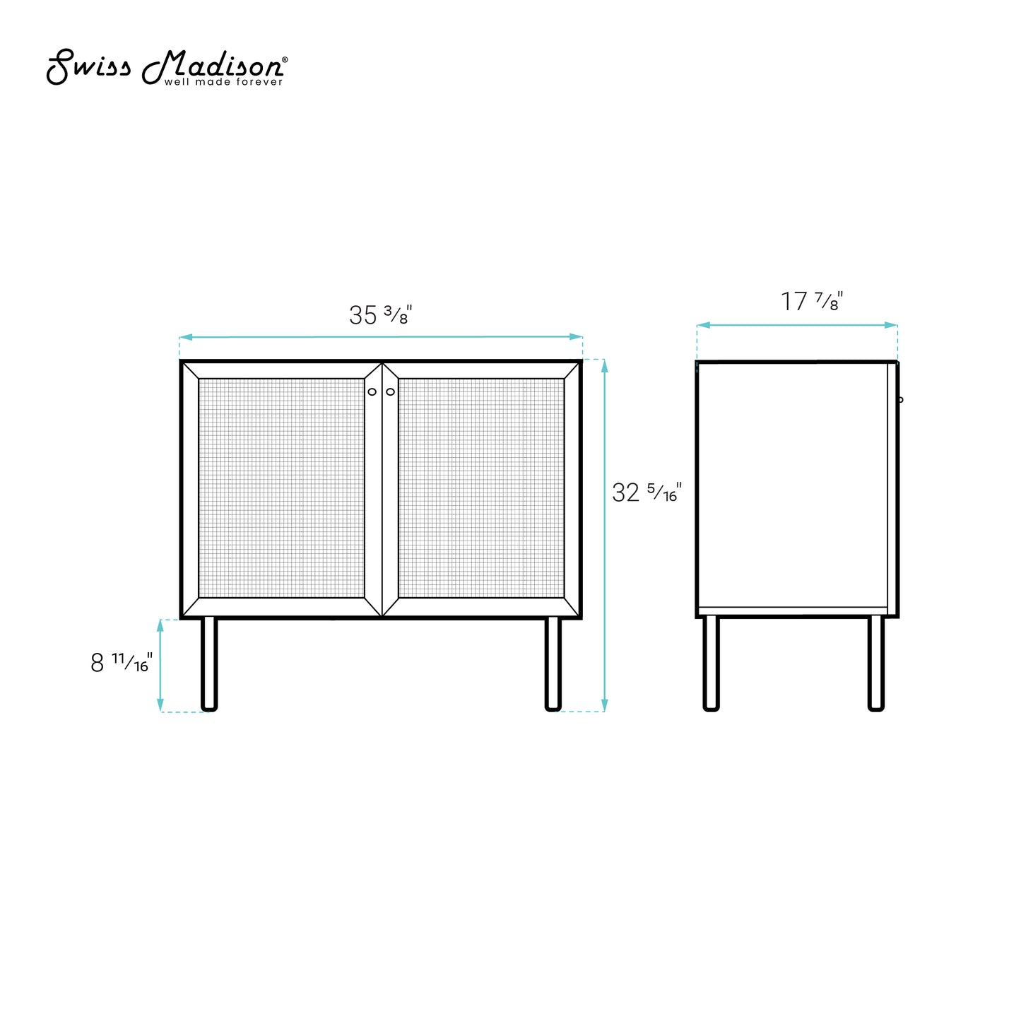 Swiss Madison Classe 36-inch freestanding bathroom vanity in Natural Oak — view 5